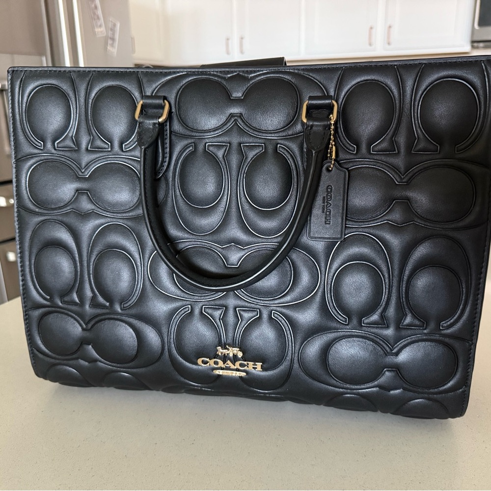 Coach Maggie Block Signature Leather Tote